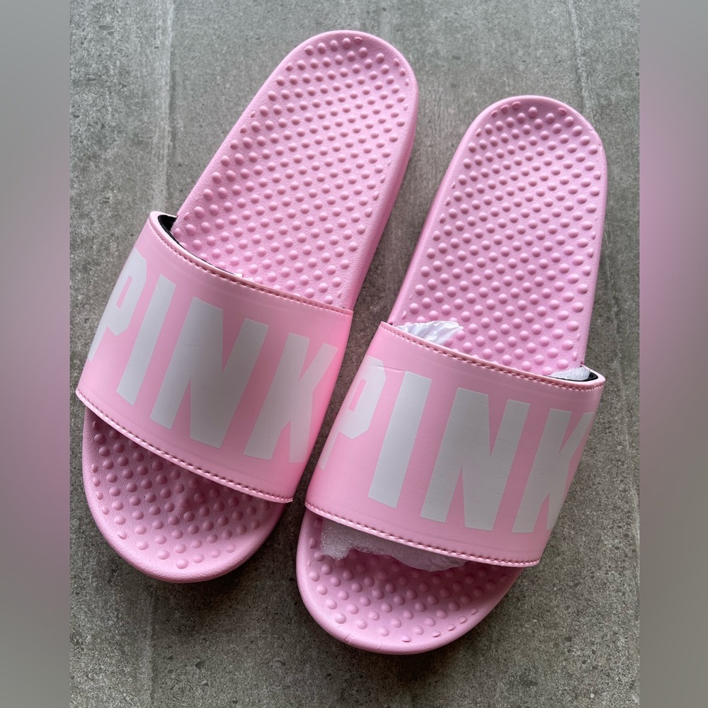 NEW Small VS PINK Slides in pink daisy Logo - Picture 4 of 4